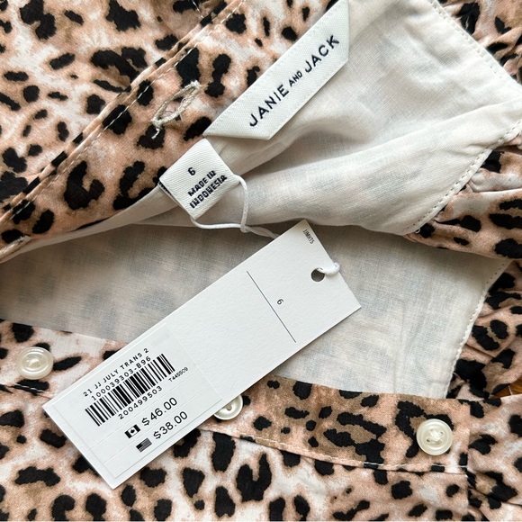 Janie & Jack | animal print ruffle neck and strapless ruffle sleeve shirt - Picture 2 of 4